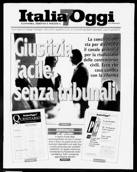 Italia oggi : quotidiano di economia finanza e politica